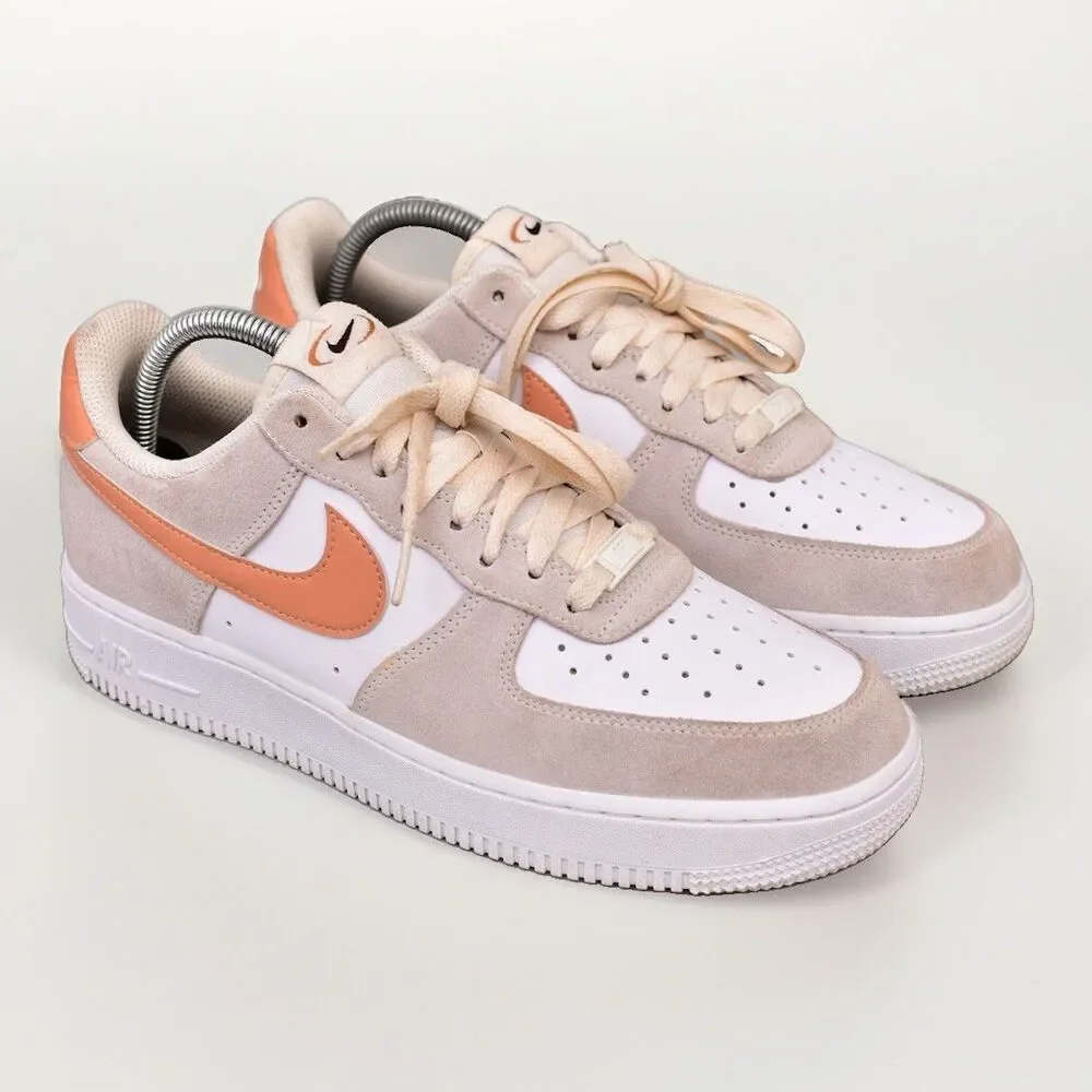 Nike Air Force 1 '07 Sneakers Tennis Shoes Women’s 9.5 White Beige Tan Suede
